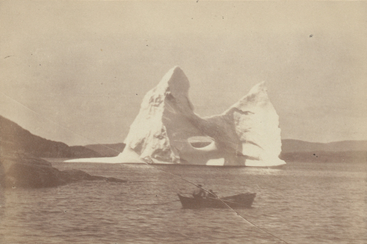 George P. Critcherson, John L. Dunmore, William Bradford. "Iceberg, showing the action of the water washing and wearing it into its present shape"