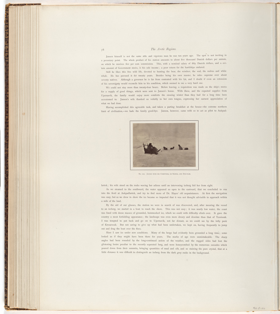 "Jansen with his Comettick, or sledge, and dog team"
