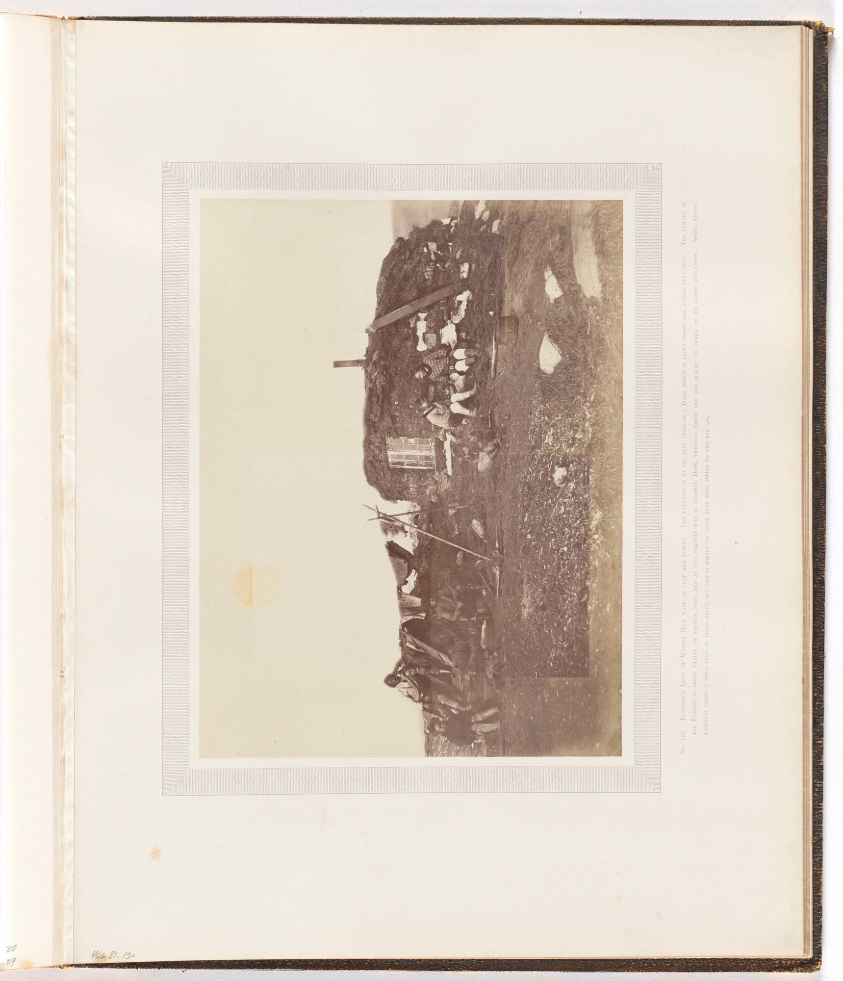 George P. Critcherson, John L. Dunmore, William Bradford. "Esquimaux igloe or winter hut, made of turf and stones"