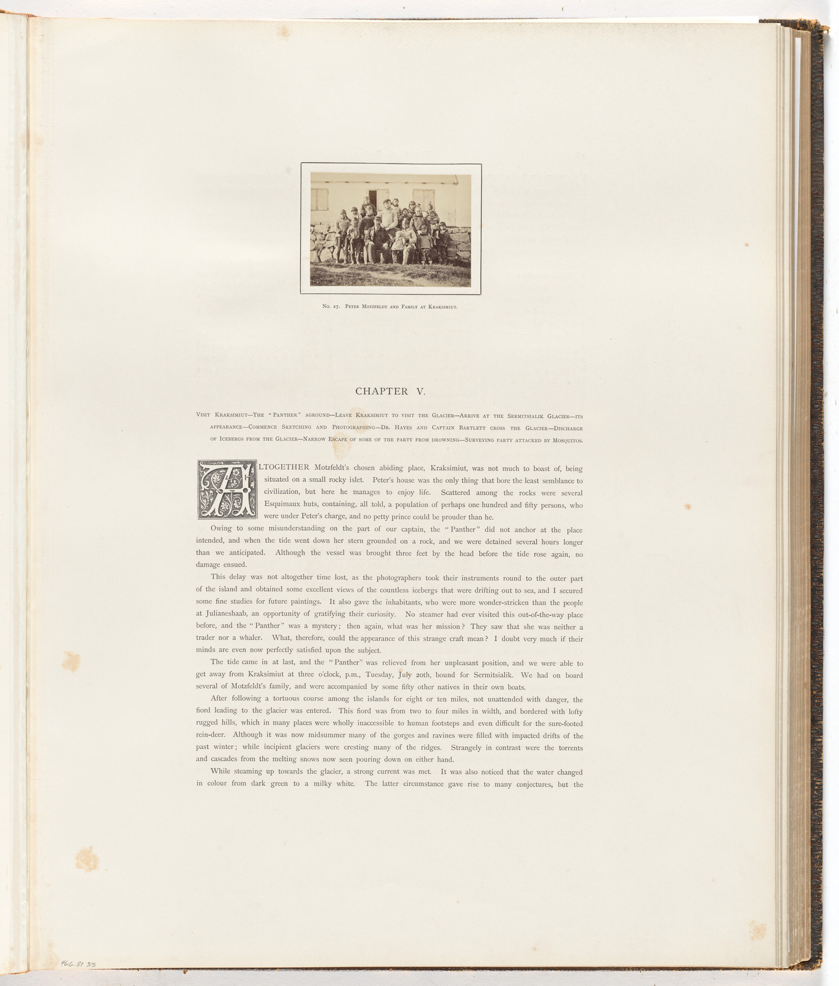 George P. Critcherson, John L. Dunmore, William Bradford. “Peter Motzfeldt and family at Kraksimiut”