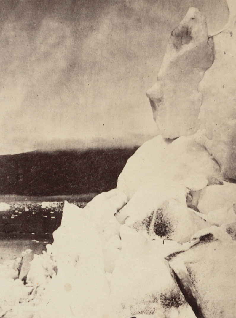 George P. Critcherson, John L. Dunmore, William Bradford. "Side view of the front of the glacier"