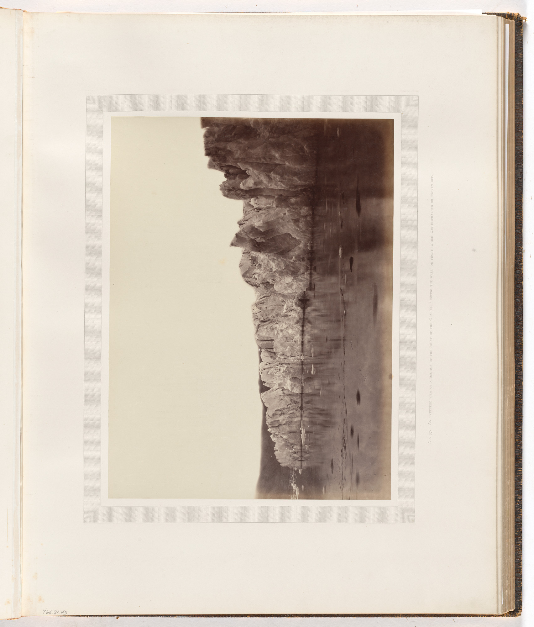 George P. Critcherson, John L. Dunmore, William Bradford. "An extended view of a section of the front of the glacier"