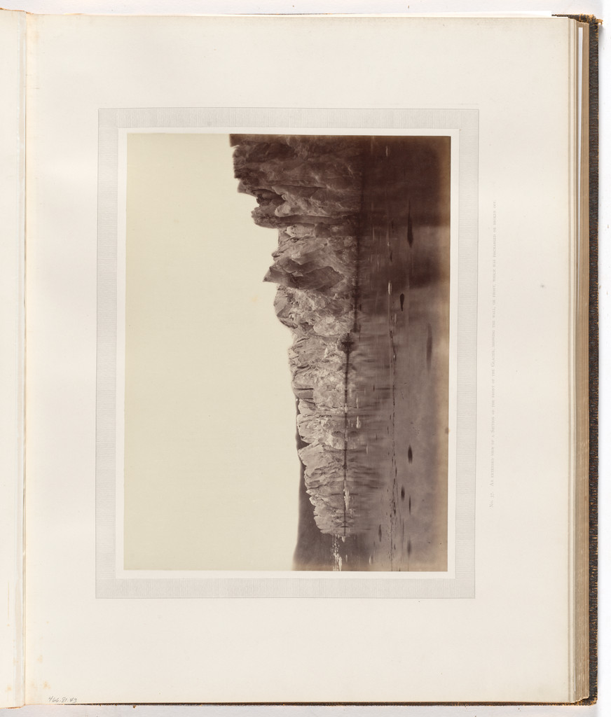 "An extended view of a section of the front of the glacier"