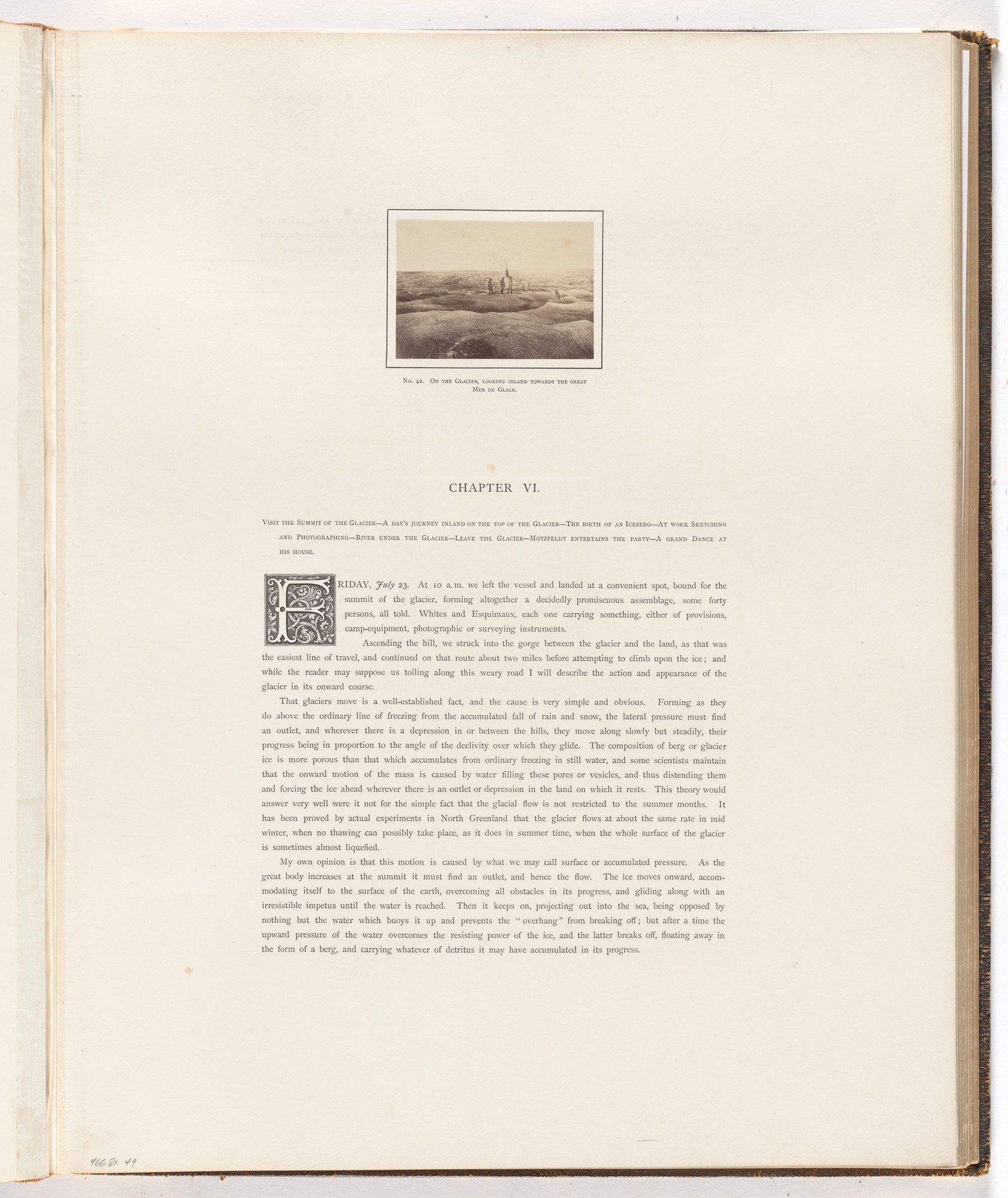 George P. Critcherson, John L. Dunmore, William Bradford. "On the glacier, looking inland towards the great Mer de Glace"