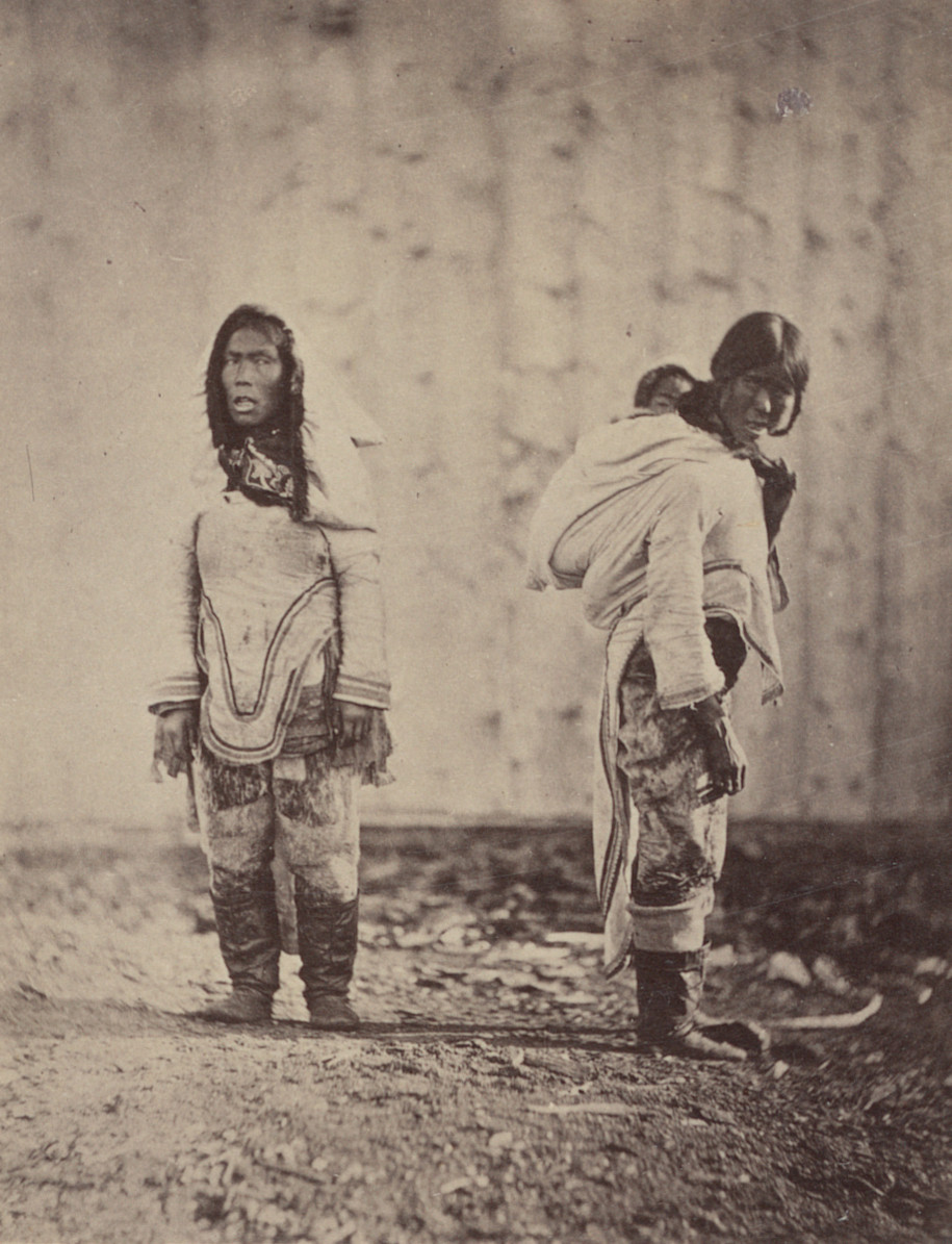 George P. Critcherson, John L. Dunmore, William Bradford. "Esquimaux women, showing the manner in which they often carry their children on their backs in their hoods.". 1869