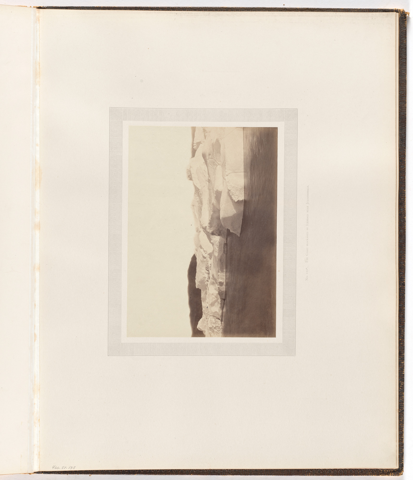 George P. Critcherson, John L. Dunmore, William Bradford. "The coast blockaded by icebergs near Julianeshaab"