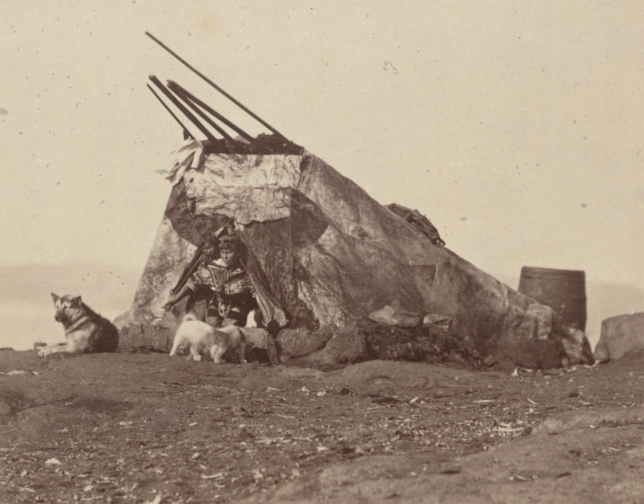 George P. Critcherson, John L. Dunmore, William Bradford. "Esquimaux Toupek, or skin tent". 1869