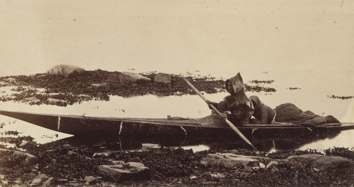 George P. Critcherson, John L. Dunmore, William Bradford. "Esquimaux landing in his kayak"