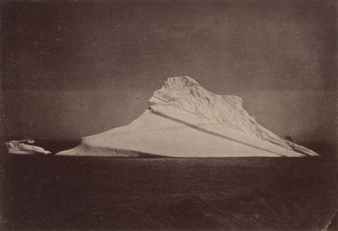 George P. Critcherson, John L. Dunmore, William Bradford. "The 'Gorilla Iceberg', showing the remarkable action of the water, producing a perfect profile of a gorilla's face."
