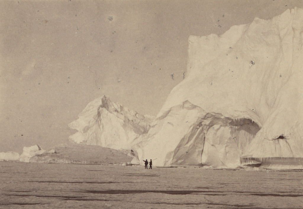 "The middle pack of Melville Bay, with a group of stranded bergs"