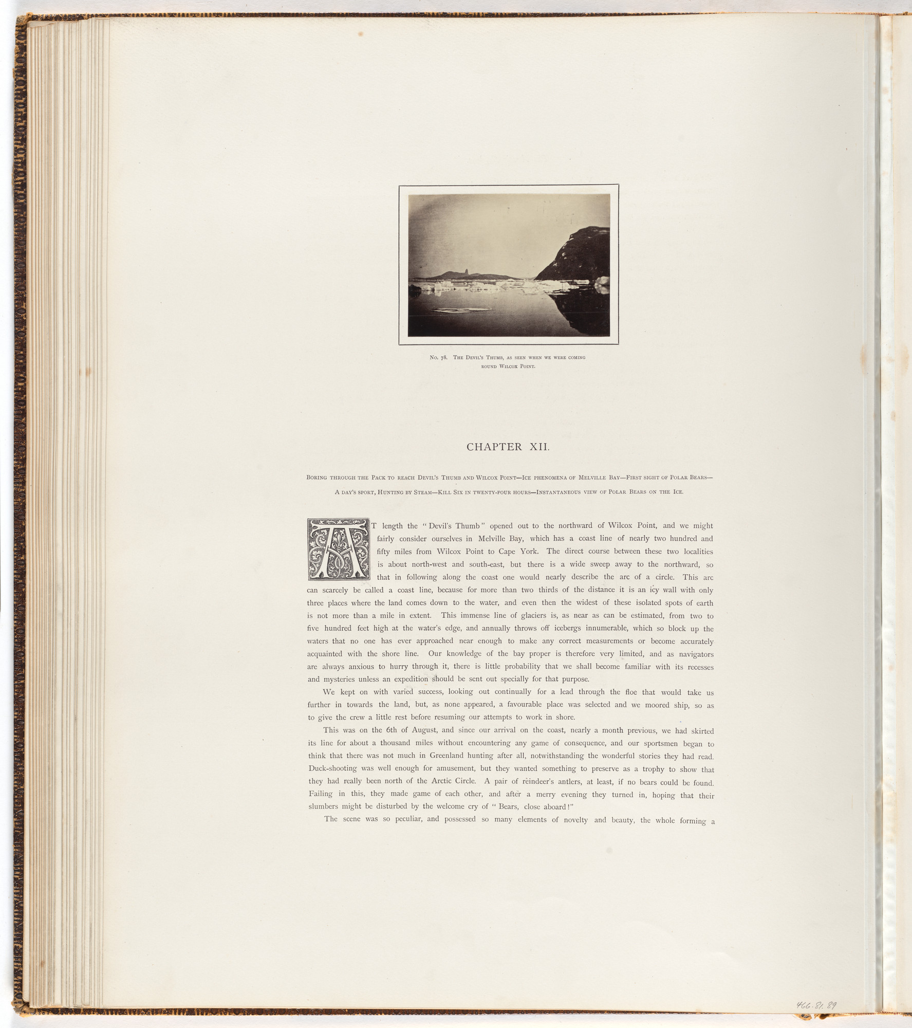 George P. Critcherson, John L. Dunmore, William Bradford. The Devil's Thumb, as seen when we were coming round Wilcox Point