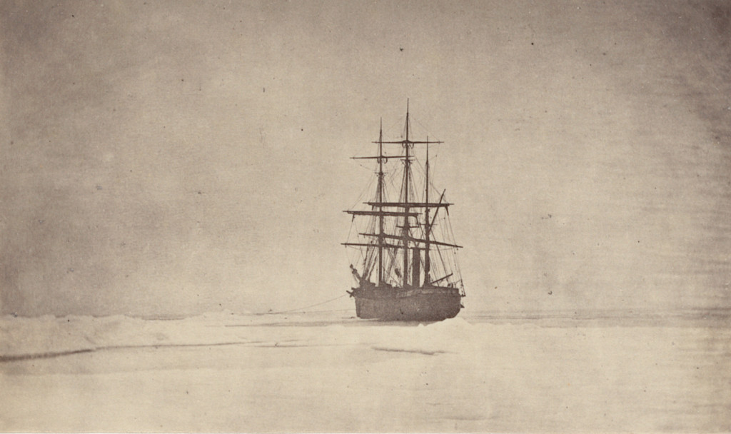 "The "Panther" moored to the heavy hummock ice"