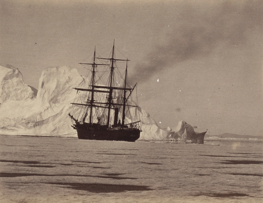 "In an open lead between the floe and iceberg" by George P. Critcherson, John L. Dunmore, William Bradford