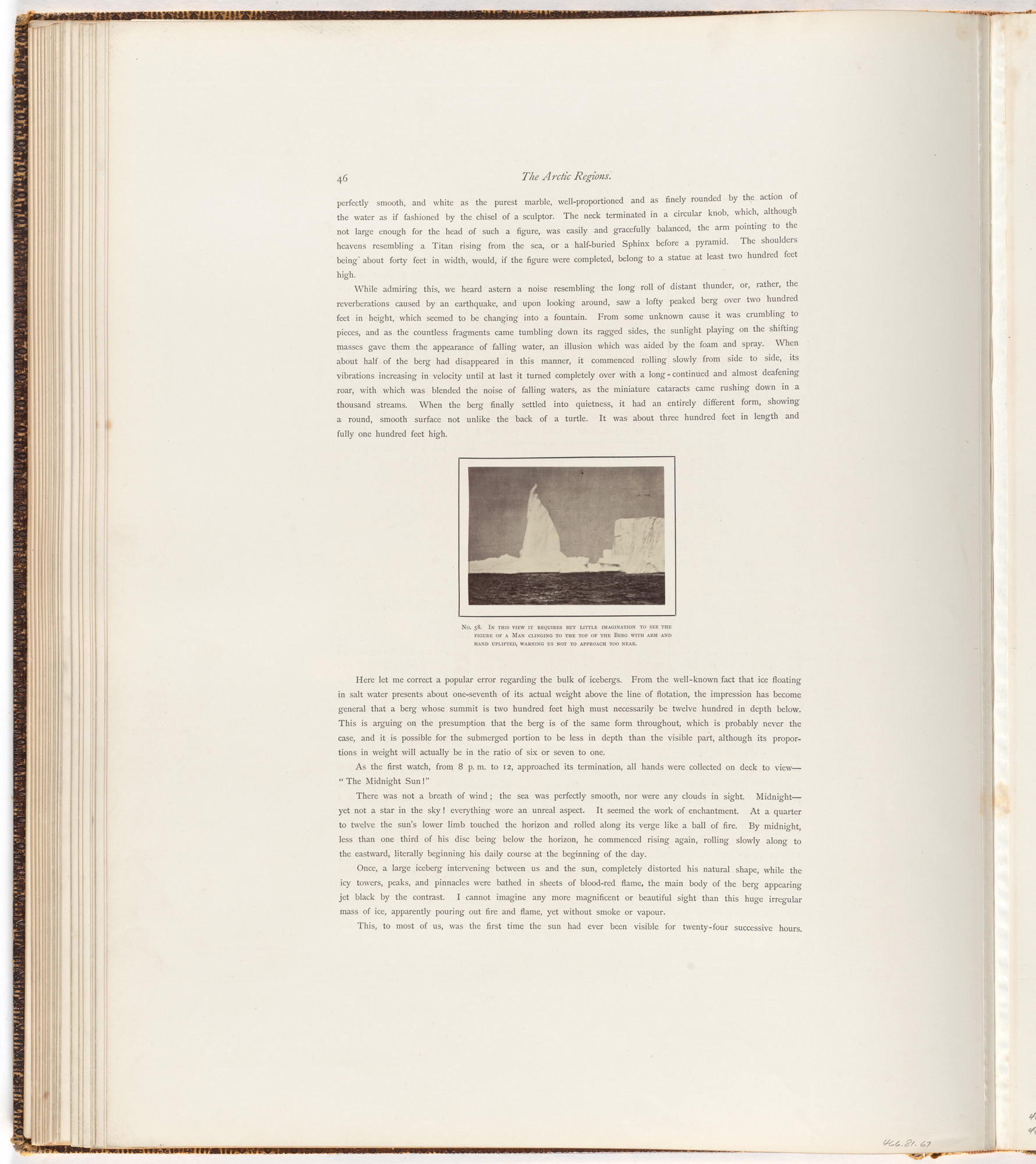 George P. Critcherson, John L. Dunmore, William Bradford. "Iceberg with the figure of a man clinging to the top"