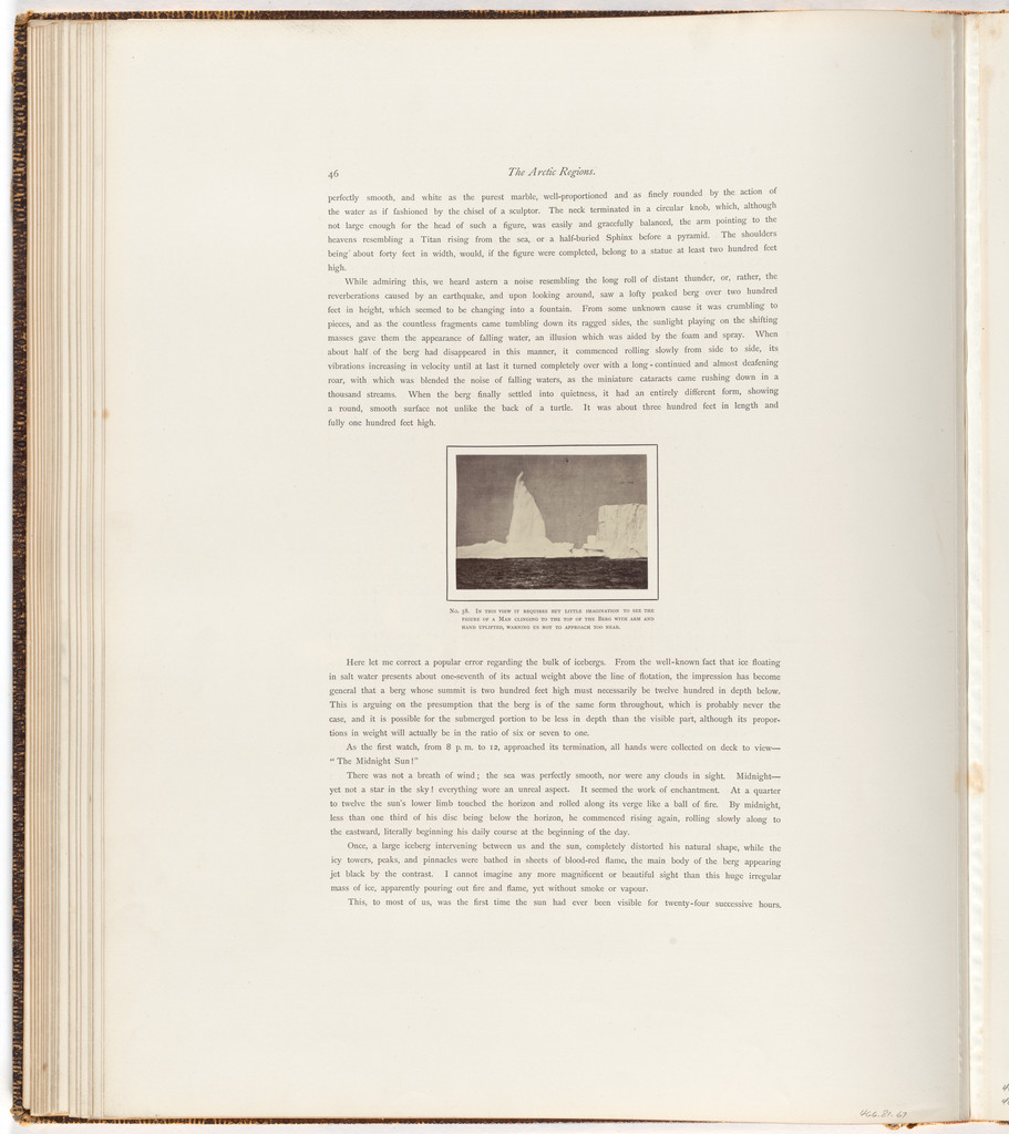 "Iceberg with the figure of a man clinging to the top" by George P. Critcherson, John L. Dunmore, William Bradford