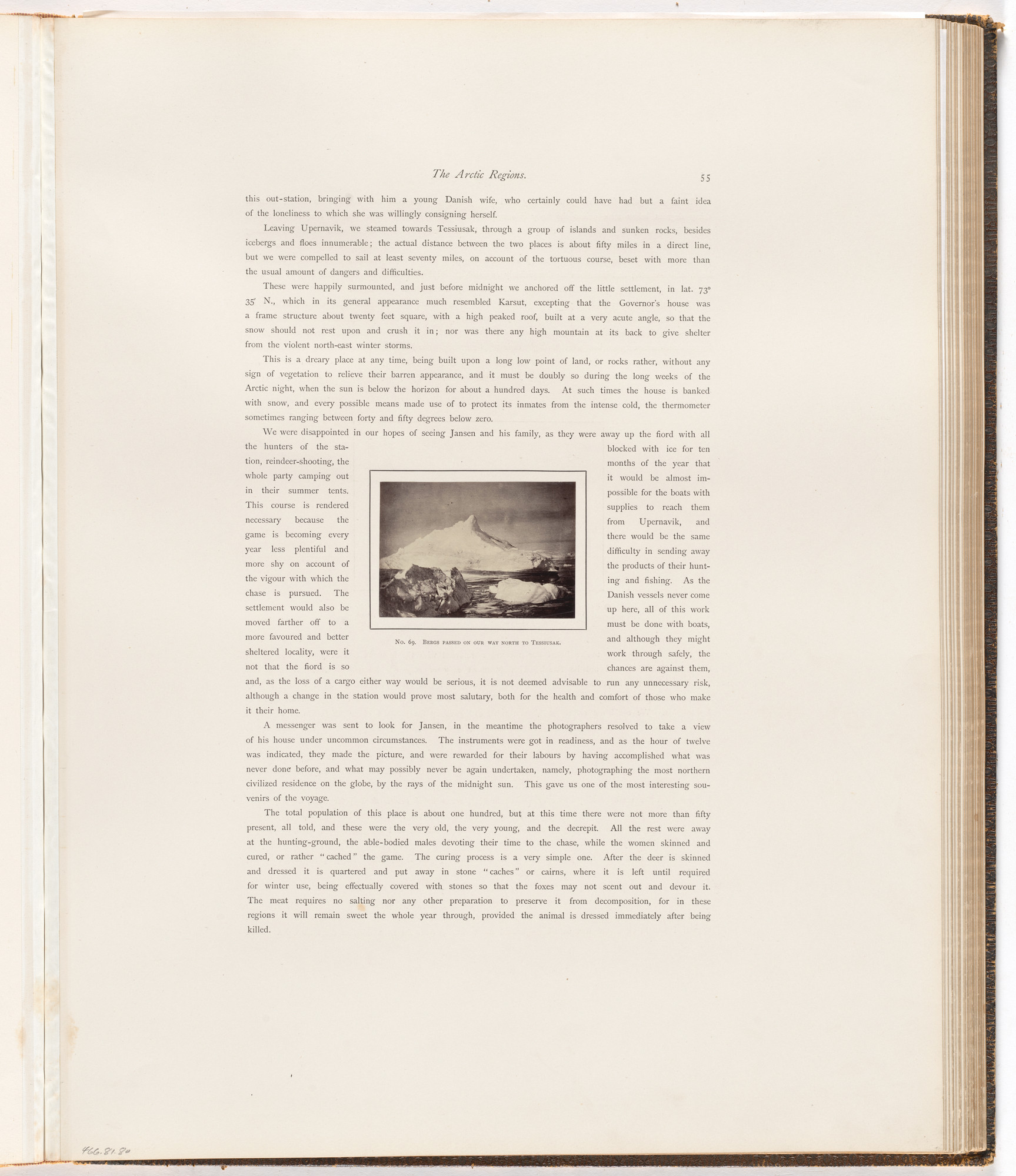 George P. Critcherson, John L. Dunmore, William Bradford. "Bergs passed on our way north to Tessiusak"