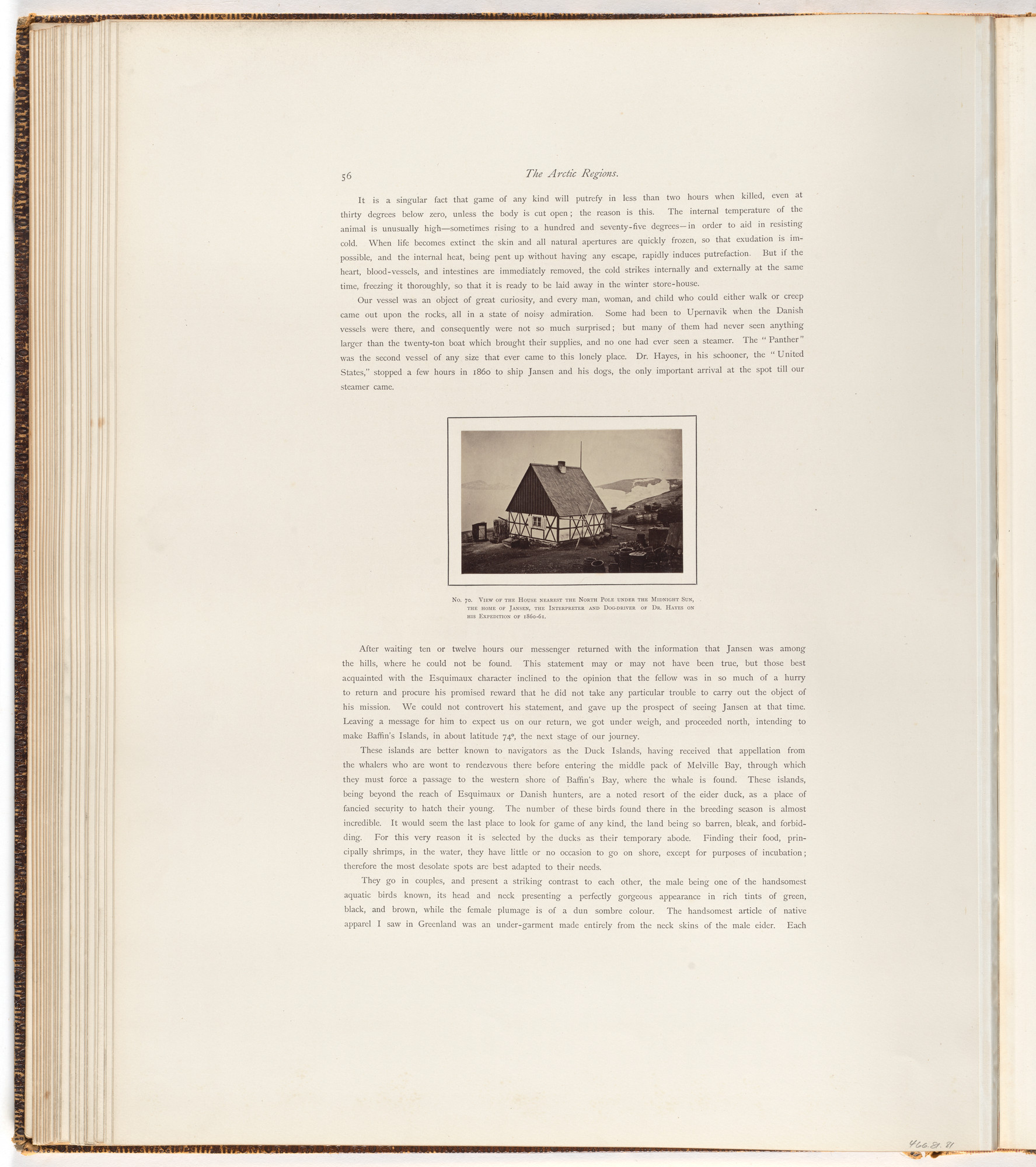 George P. Critcherson, John L. Dunmore, William Bradford. "View of the house nearest the north pole under the midnight sun"