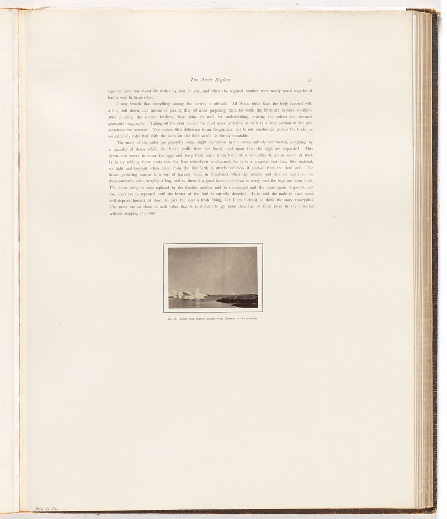 "Scene from Baffin Islands, with icebergs in the distance"