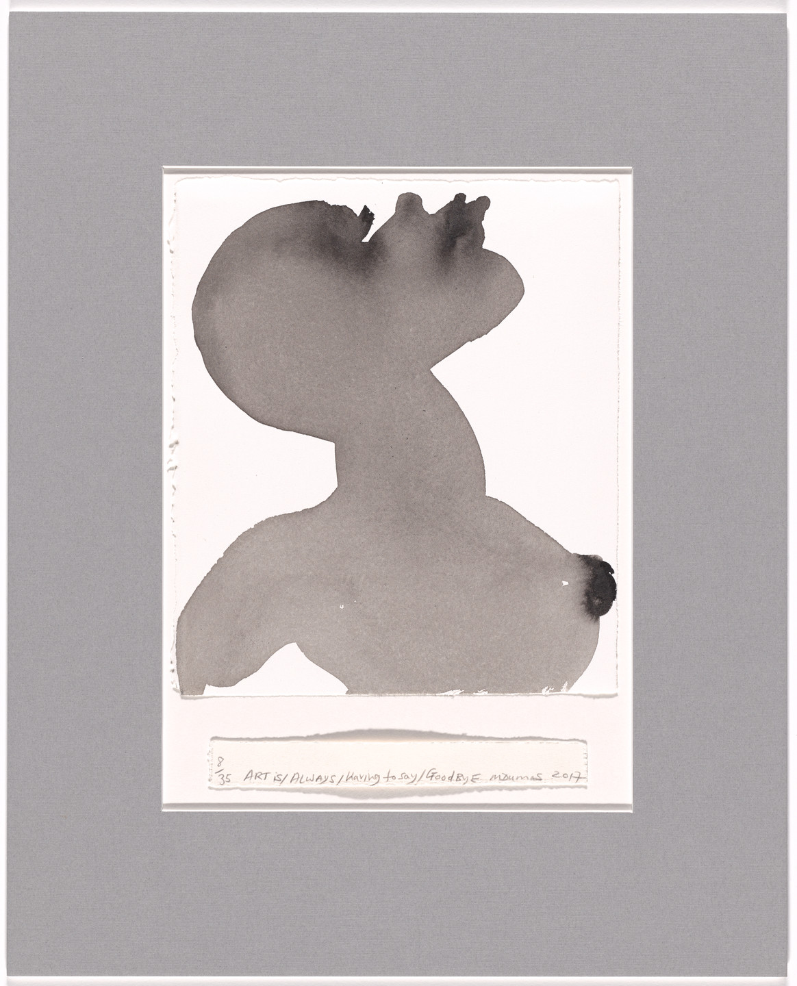 Marlene Dumas. Art Is/Always/Having to Say/Goodbye (for Parkett, no. 100/101). 2017
