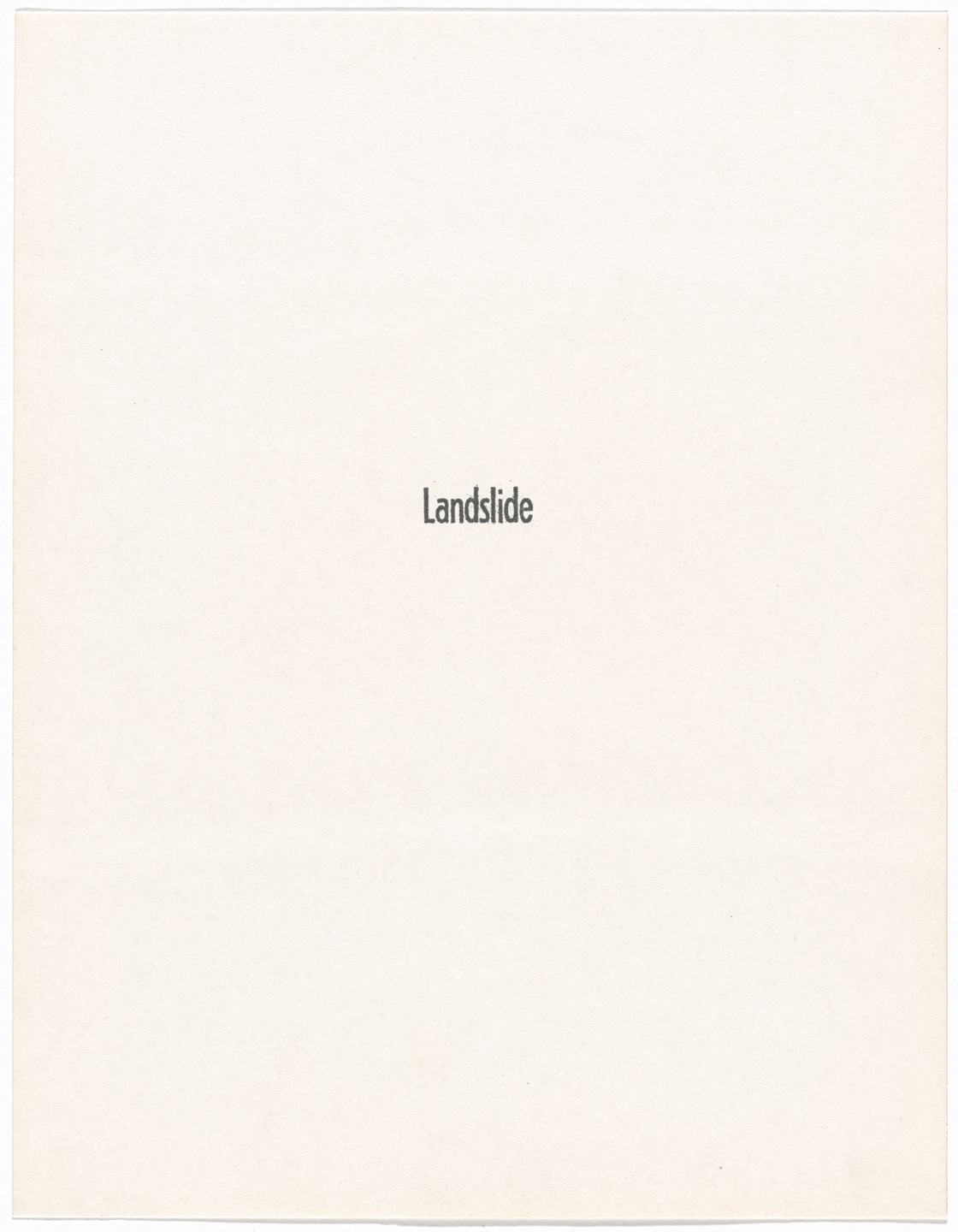 William Leavitt, Bas Jan Ader. Landslide, no. 1. 1969