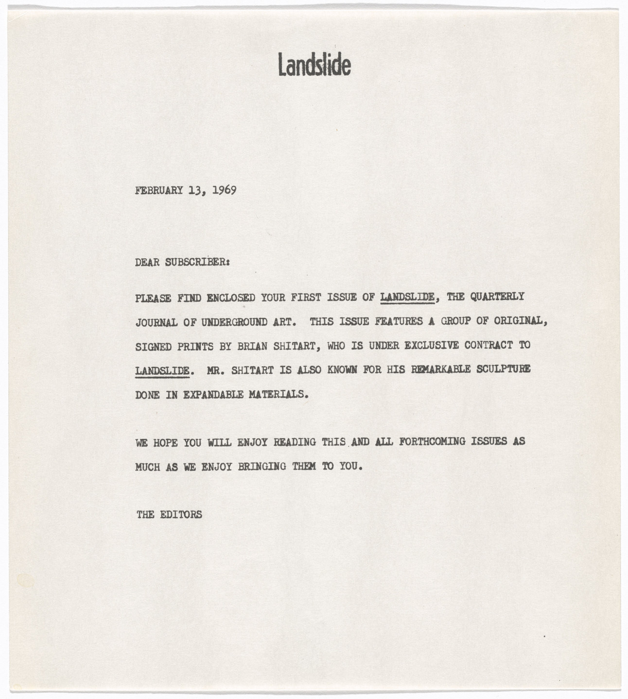 William Leavitt, Bas Jan Ader. Landslide, no. 1. 1969