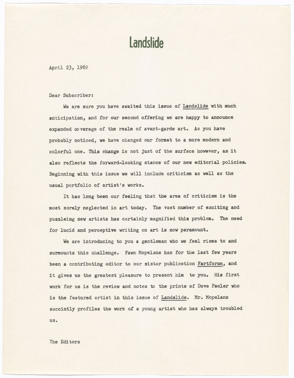 William Leavitt, Bas Jan Ader. Landslide, no. 2. 1969