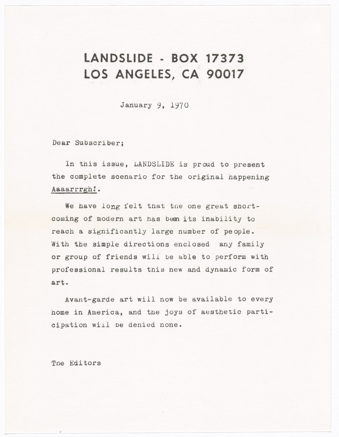 William Leavitt, Bas Jan Ader. Landslide, no. 5. 1970