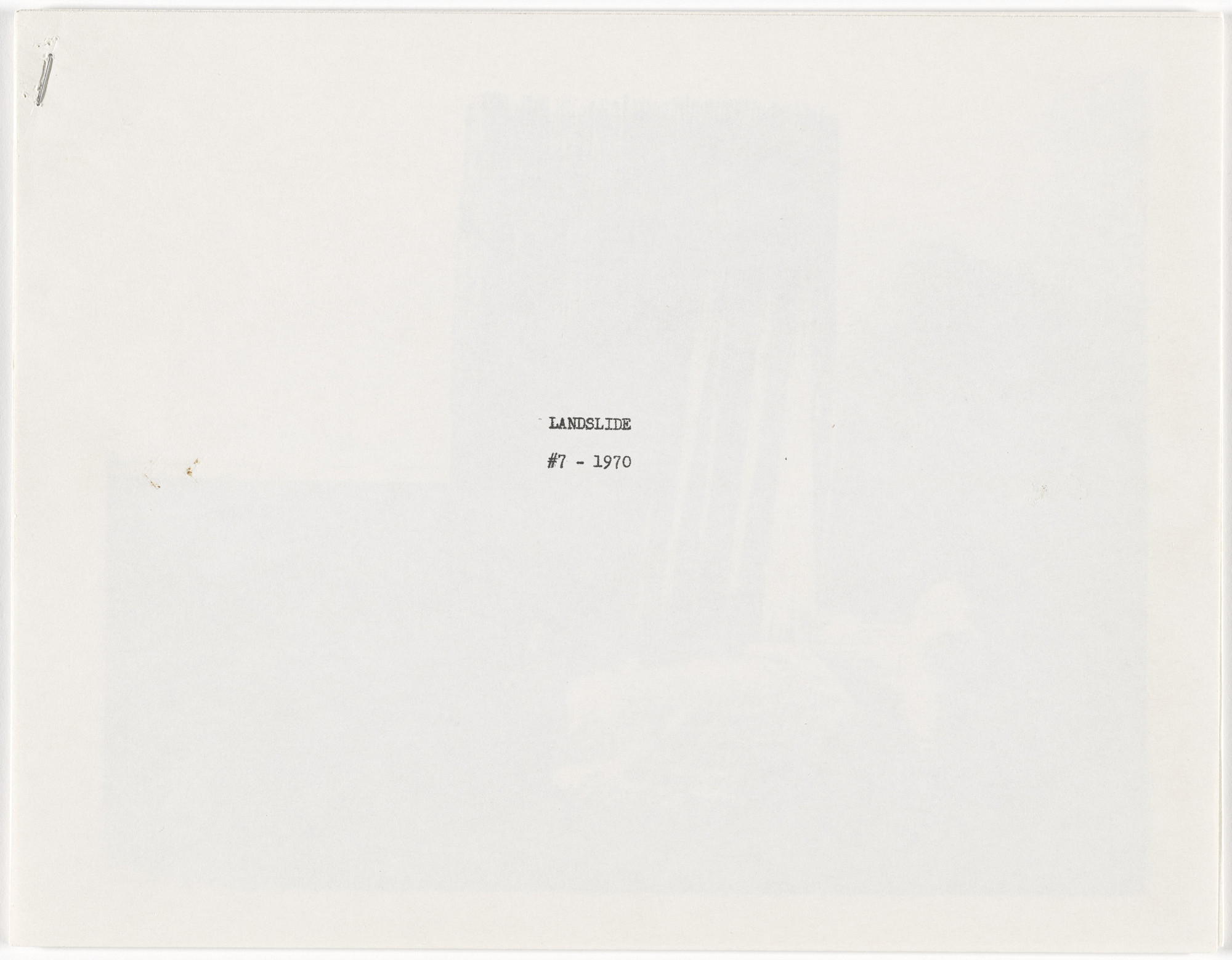 William Leavitt, Bas Jan Ader. Landslide , no. 7