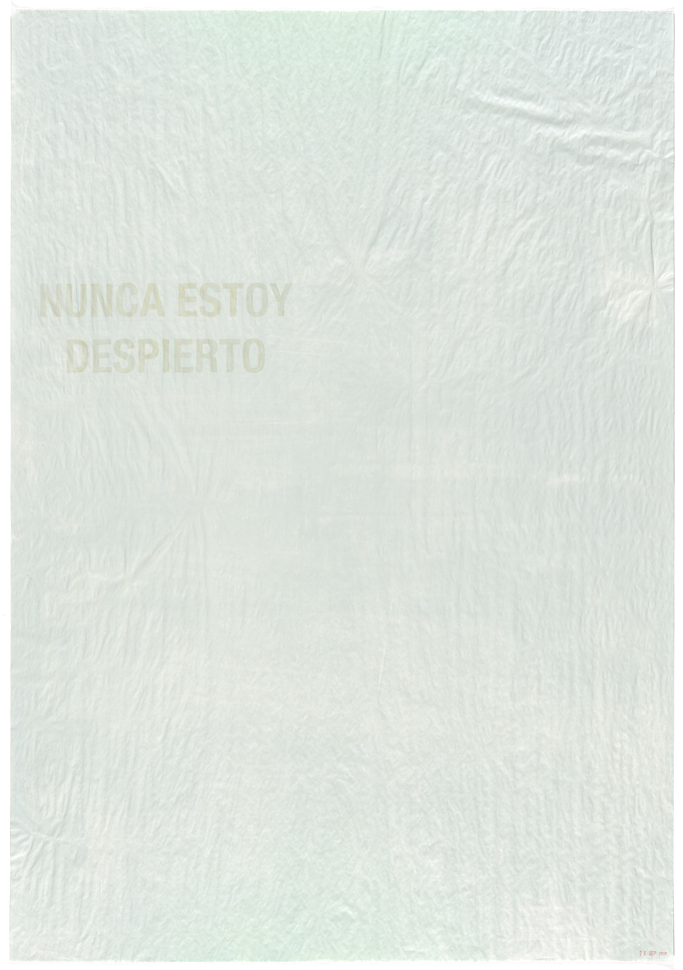 Bernardo Ortiz Campo. Untitled Diptych (I Am Never Awake. September 24–26) (Nunca estoy despierto. 24–26 de sept). 2010