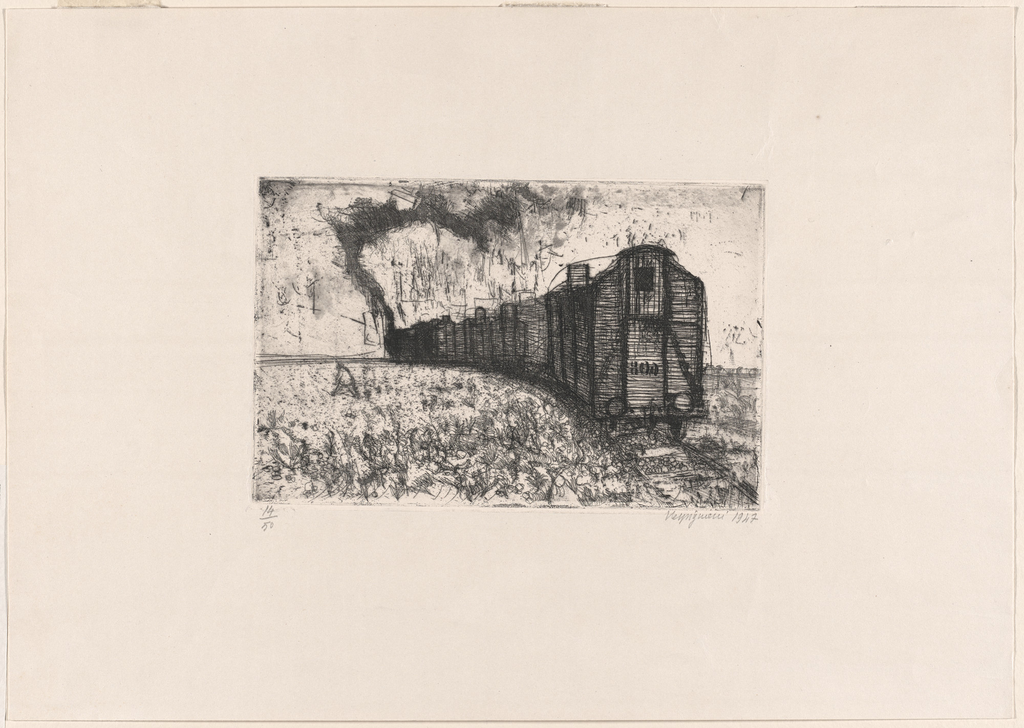 Renzo Vespignani. Untitled from 6 Etchings by Muccini, Urbinati, Vespignani (6 acqueforti di Muccini, Urbinati, Vespignani). 1947