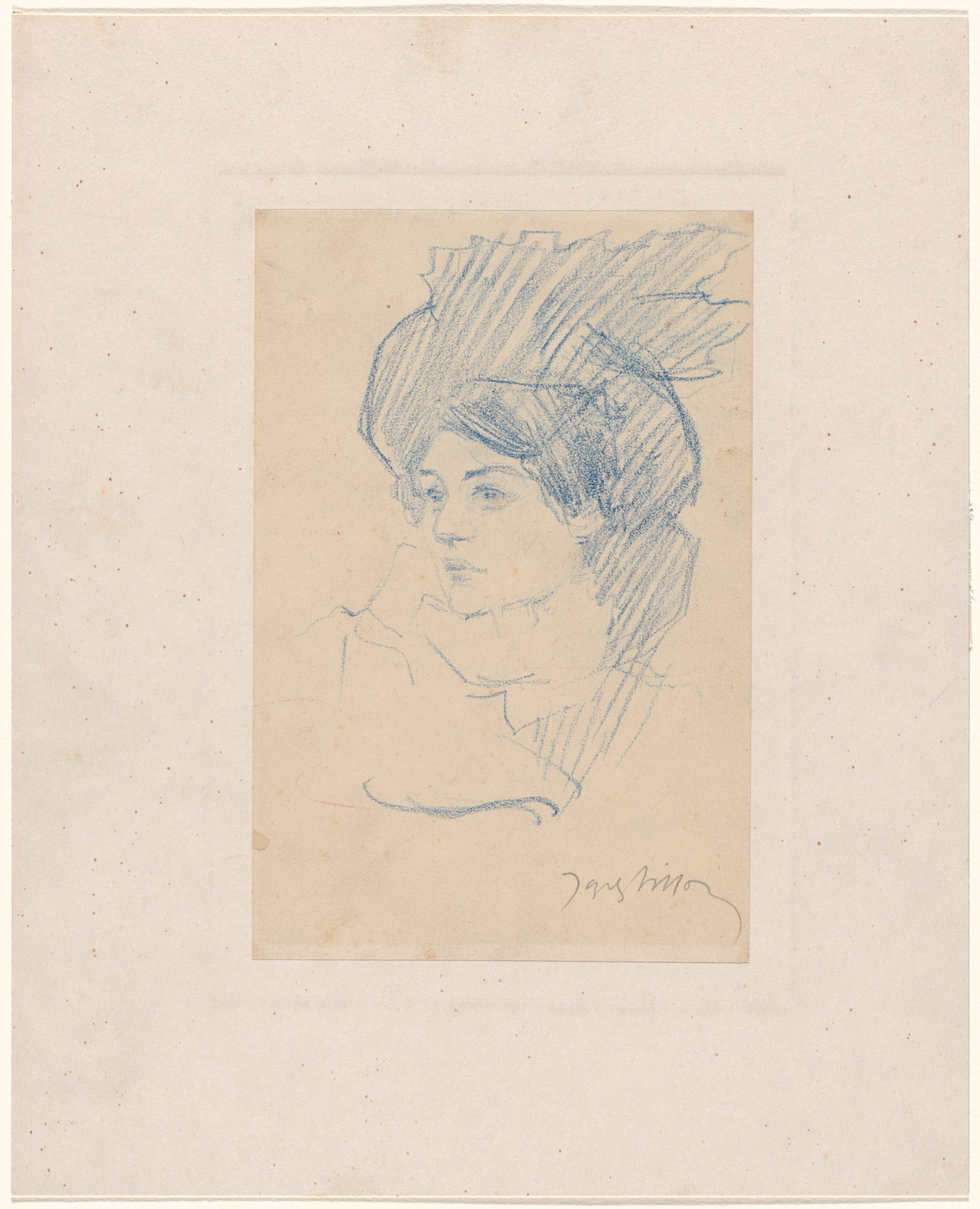 Jacques Villon. Head of a Woman. c. 1900