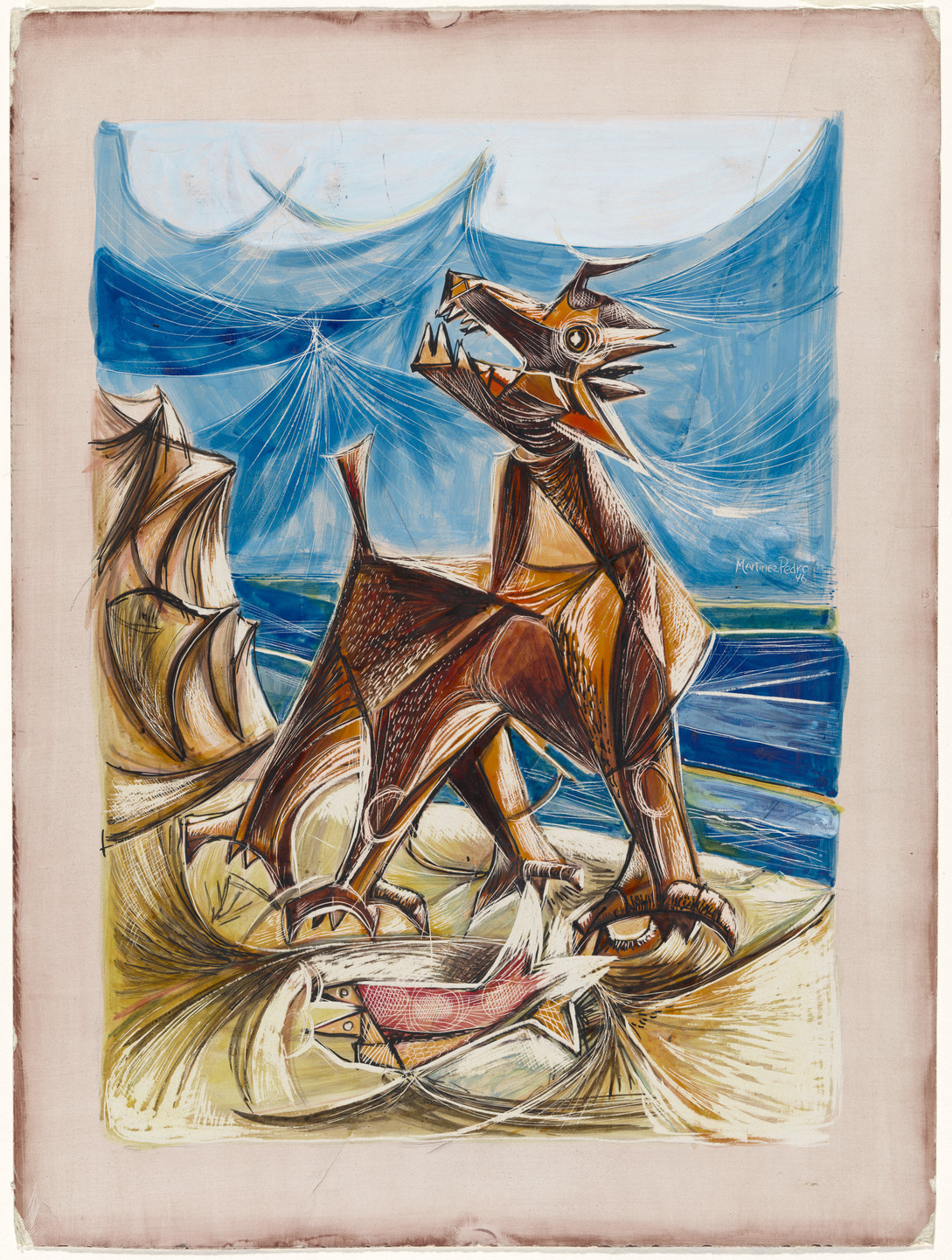 Luis Martínez Pedro. At the Beach of Jibacoa. 1946