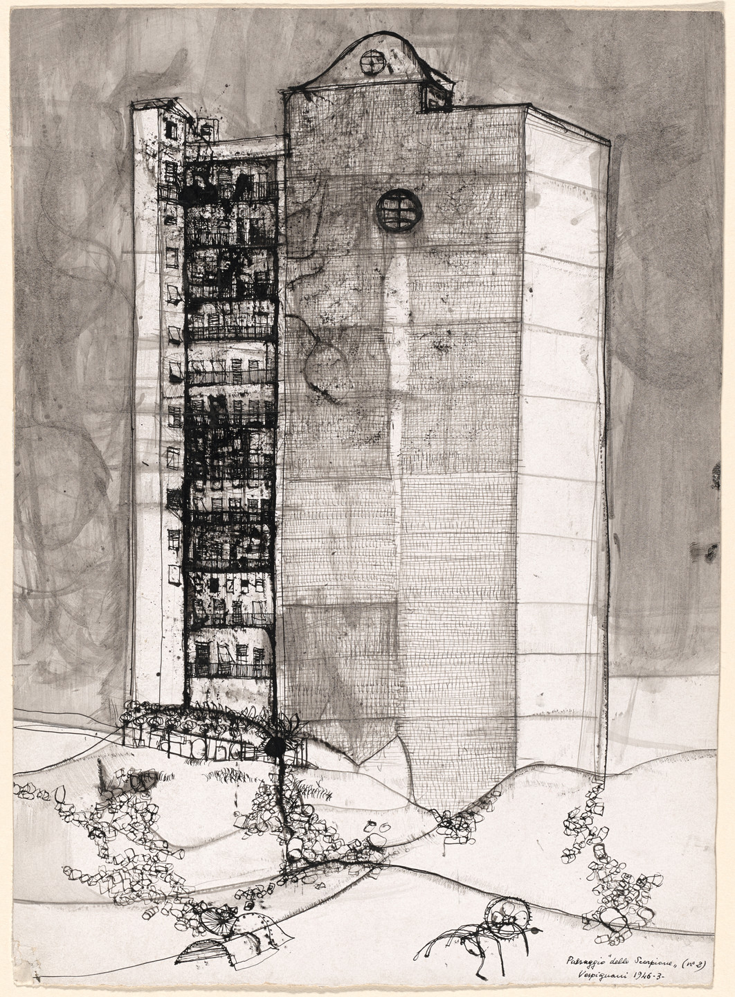 Renzo Vespignani. Ruined Building. 1946
