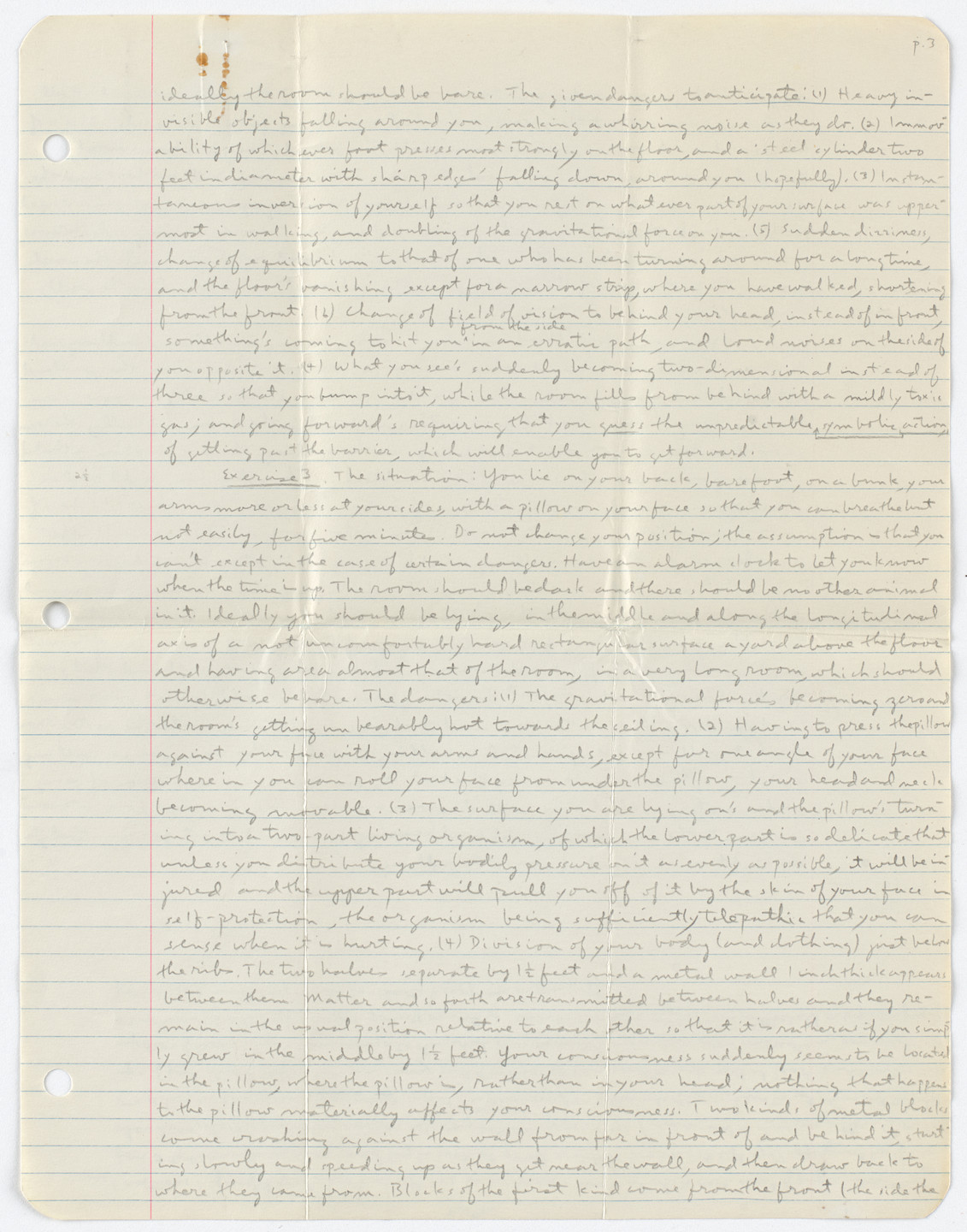Henry Flynt. Exercise Awareness-States: Earliest version. 1961
