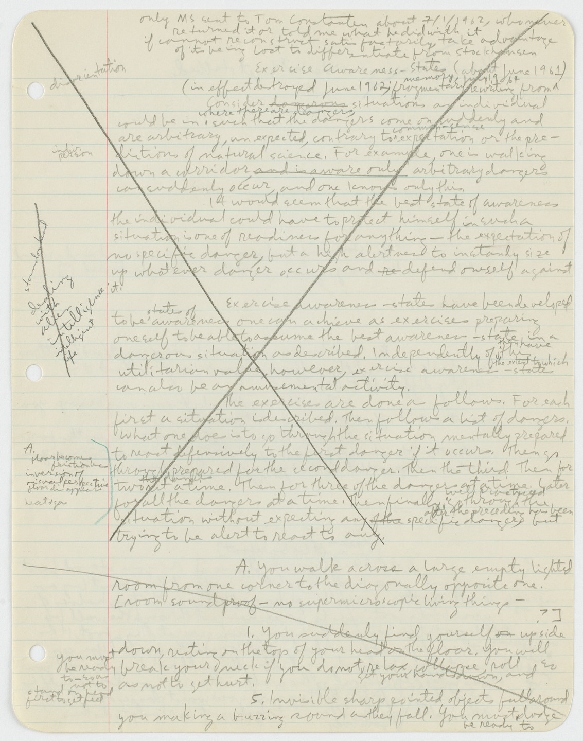 Henry Flynt. Exercise Awareness-States: Reconstruction made during period above version was lost. 1964