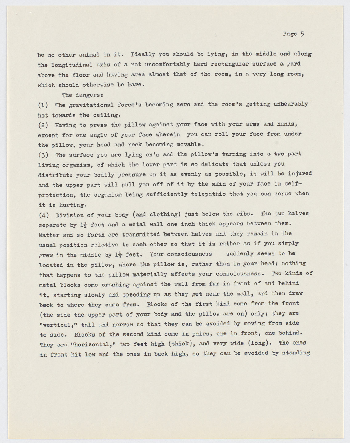 Henry Flynt. Exercise Awareness-States: Photocopy of recent typescript of Version &#34;a&#34;. 1964
