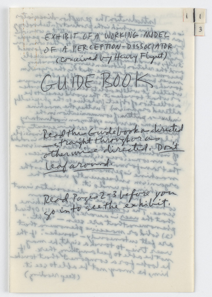 Exhibit of a Working Model of a Perception-Dissociator: Guidebook