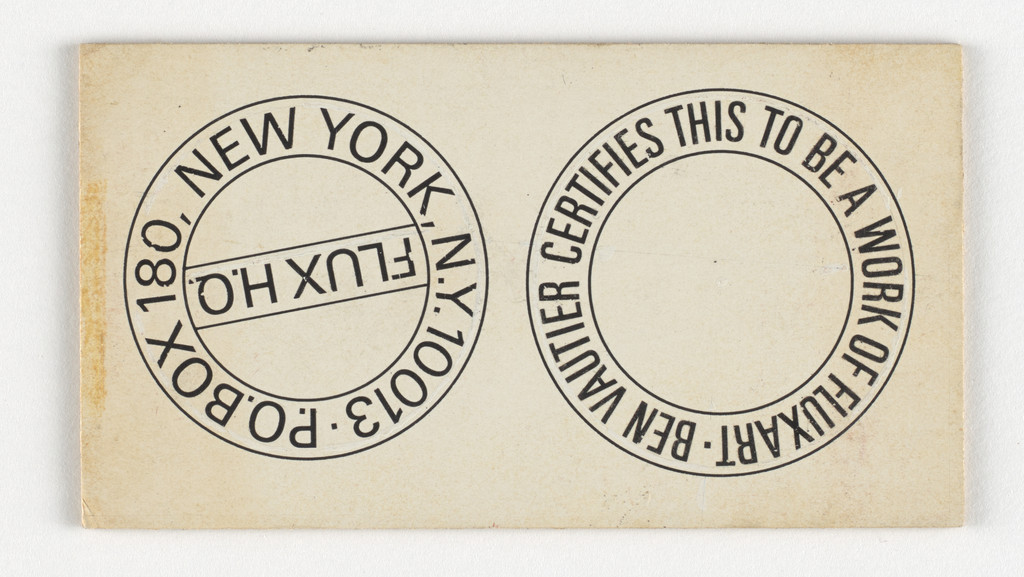 Mechanicals for Ben Vautier Certifies This to Be a Work of Flux Art and Flux HQ by Ben Vautier, George Maciunas