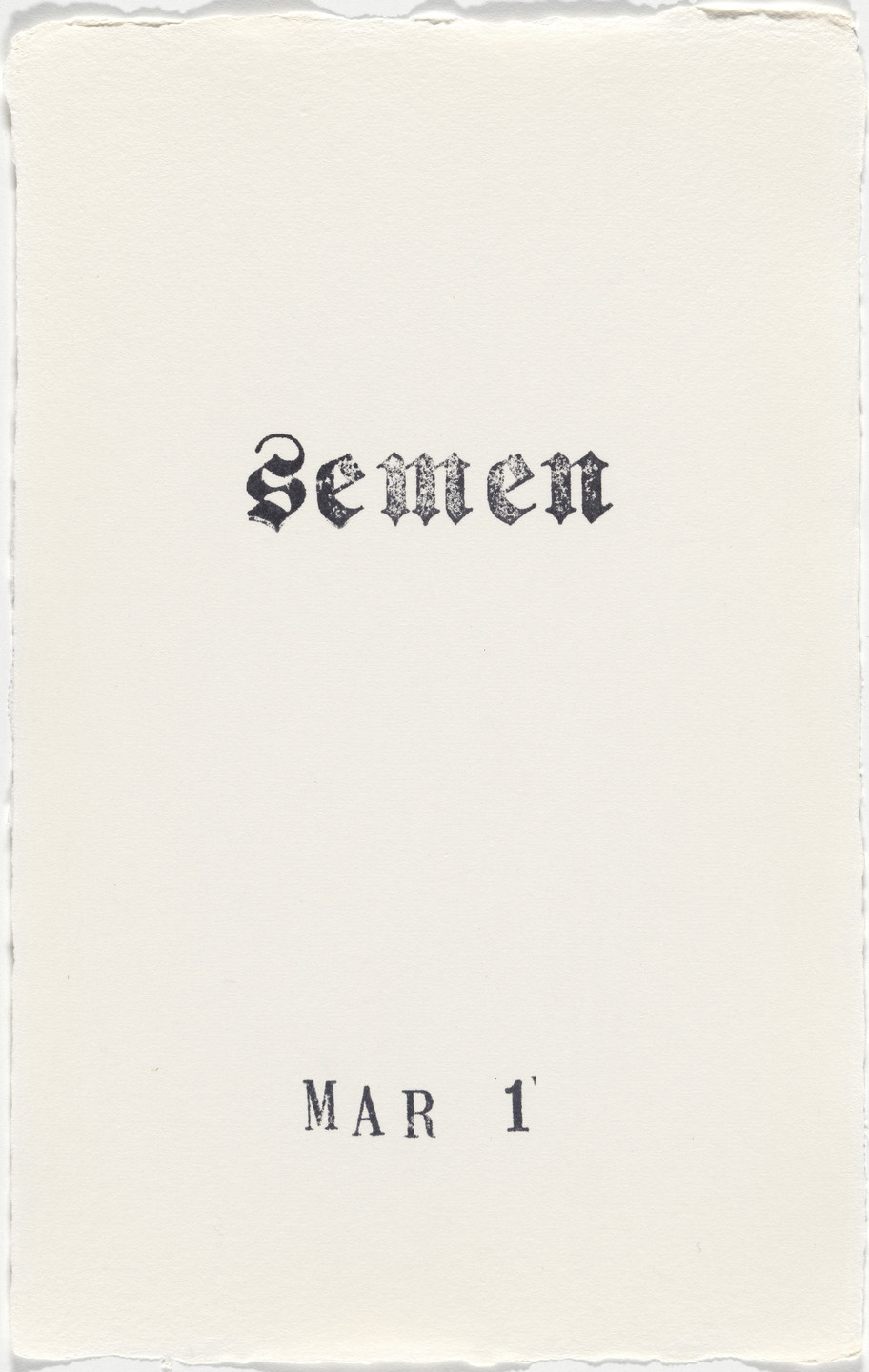 Kiki Smith. Untitled (Book of Hours). 1986–2003