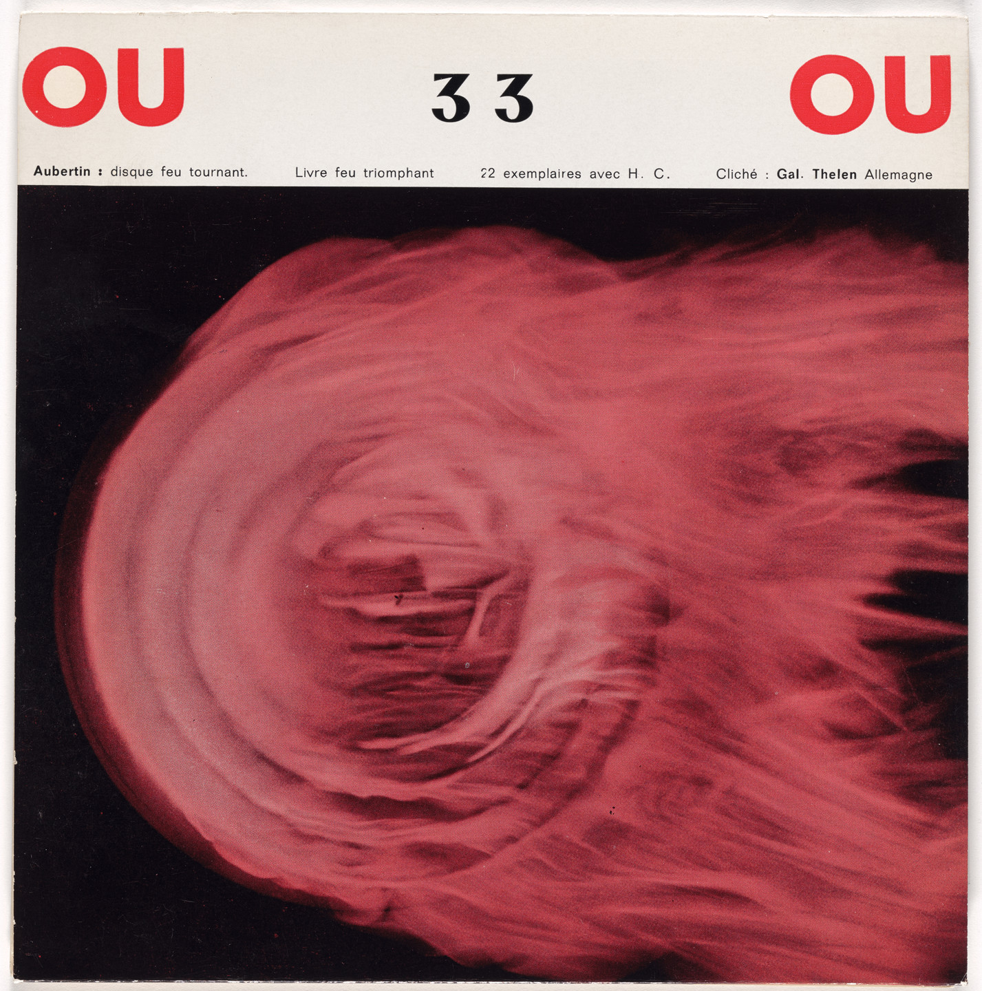 Various Artists, Bernard Aubertin, François Dufrêne, Brion Gysin, Bernard Heidsieck, Gil J Wolman. Revue OU Cinquième Saison, no. 33. 1968
