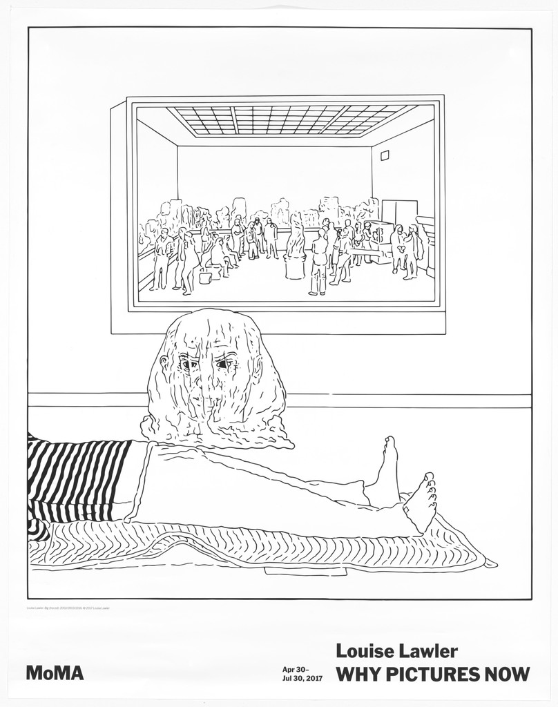 Poster for Louise Lawler: WHY PICTURES NOW, The Museum of Modern Art, New York, April 30–July 30, 2017