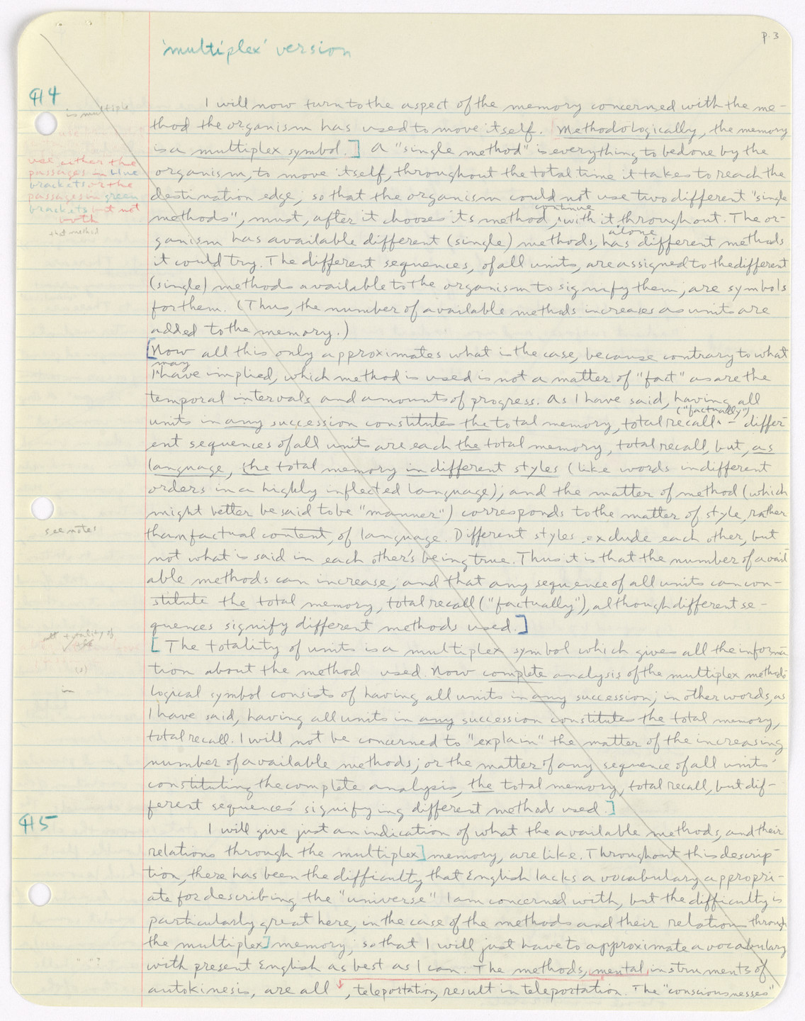 Henry Flynt. Representation of the Memory of an Energy Cube Organism: Incomplete Manuscript. 1961