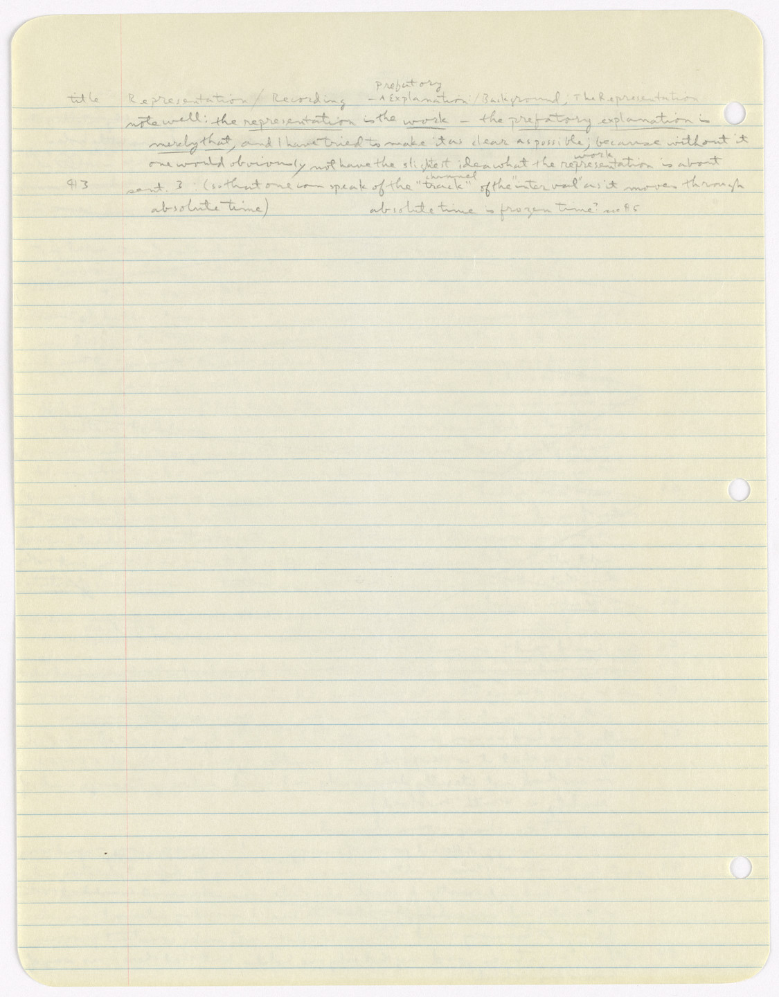Henry Flynt. Representation of the Memory of an Energy Cube Organism: Incomplete Manuscript. 1961