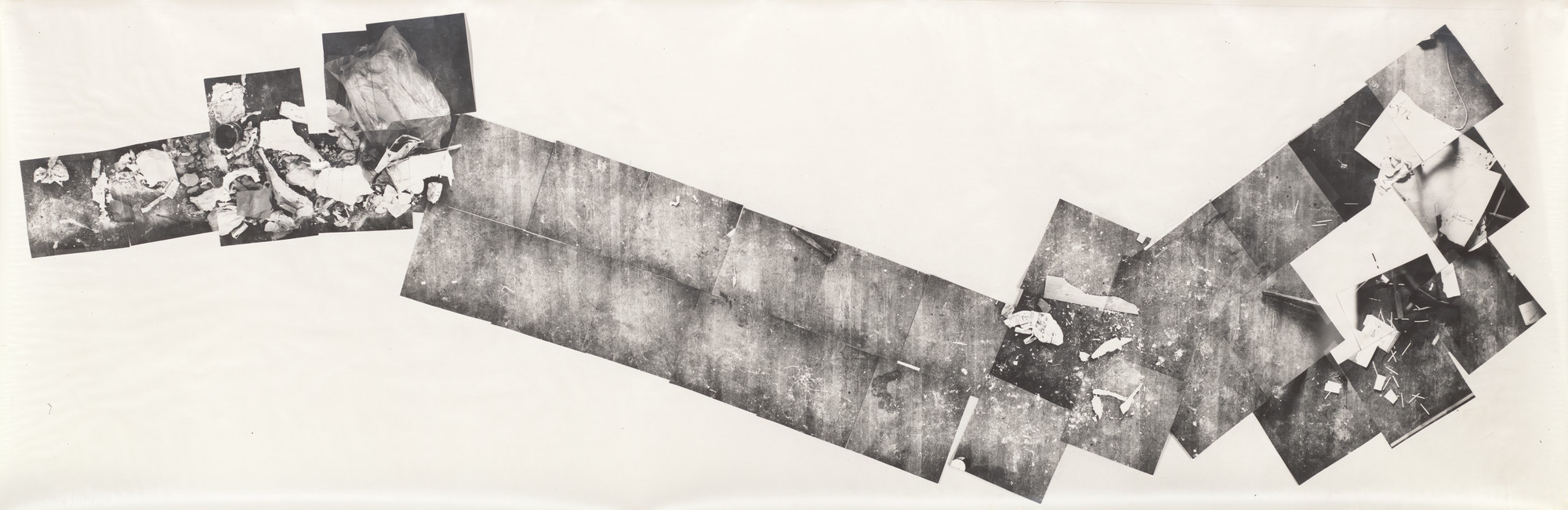 Bruce Nauman. Composite Photo of Two Messes on the Studio Floor