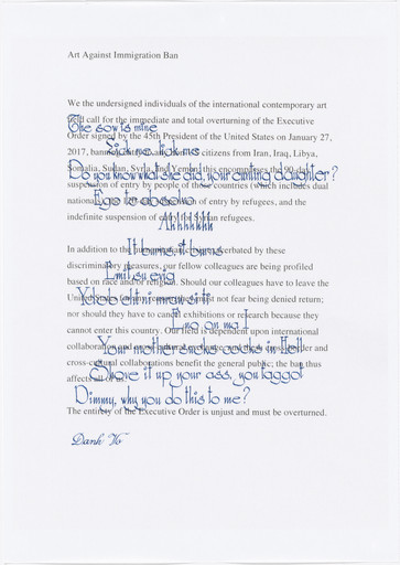 Untitled from Art Against Immigration Ban Letter Portfolio
