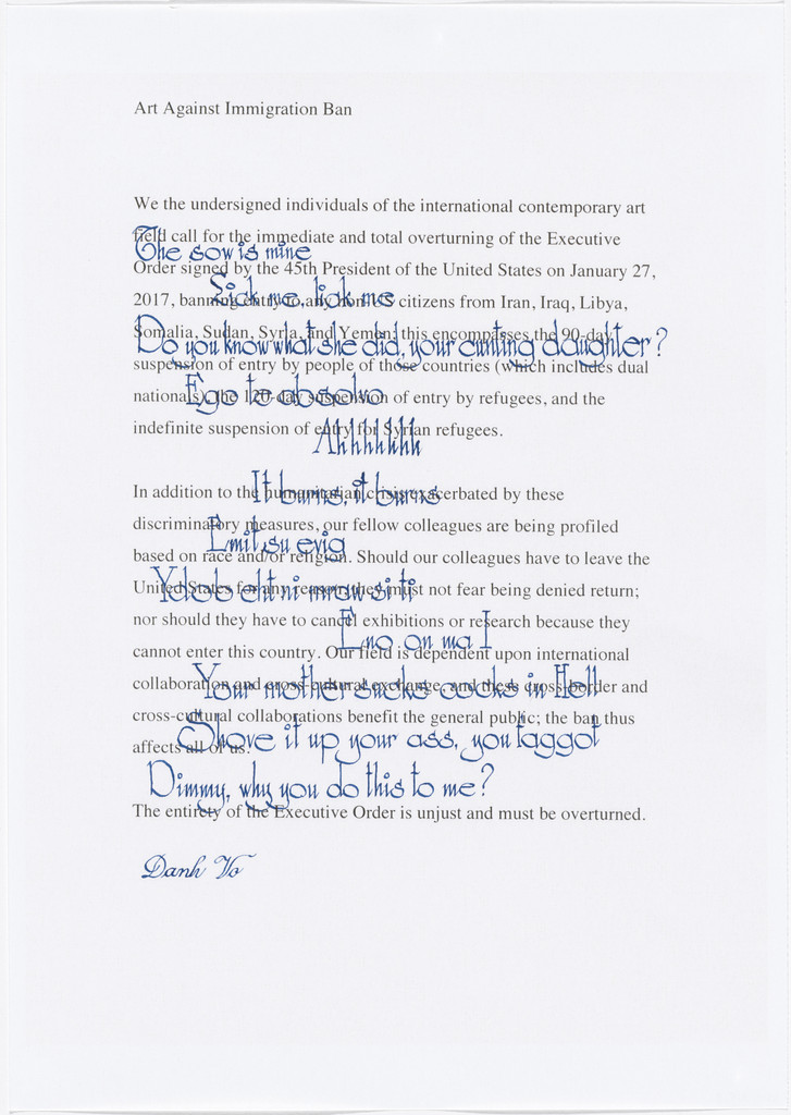 Untitled from Art Against Immigration Ban Letter Portfolio