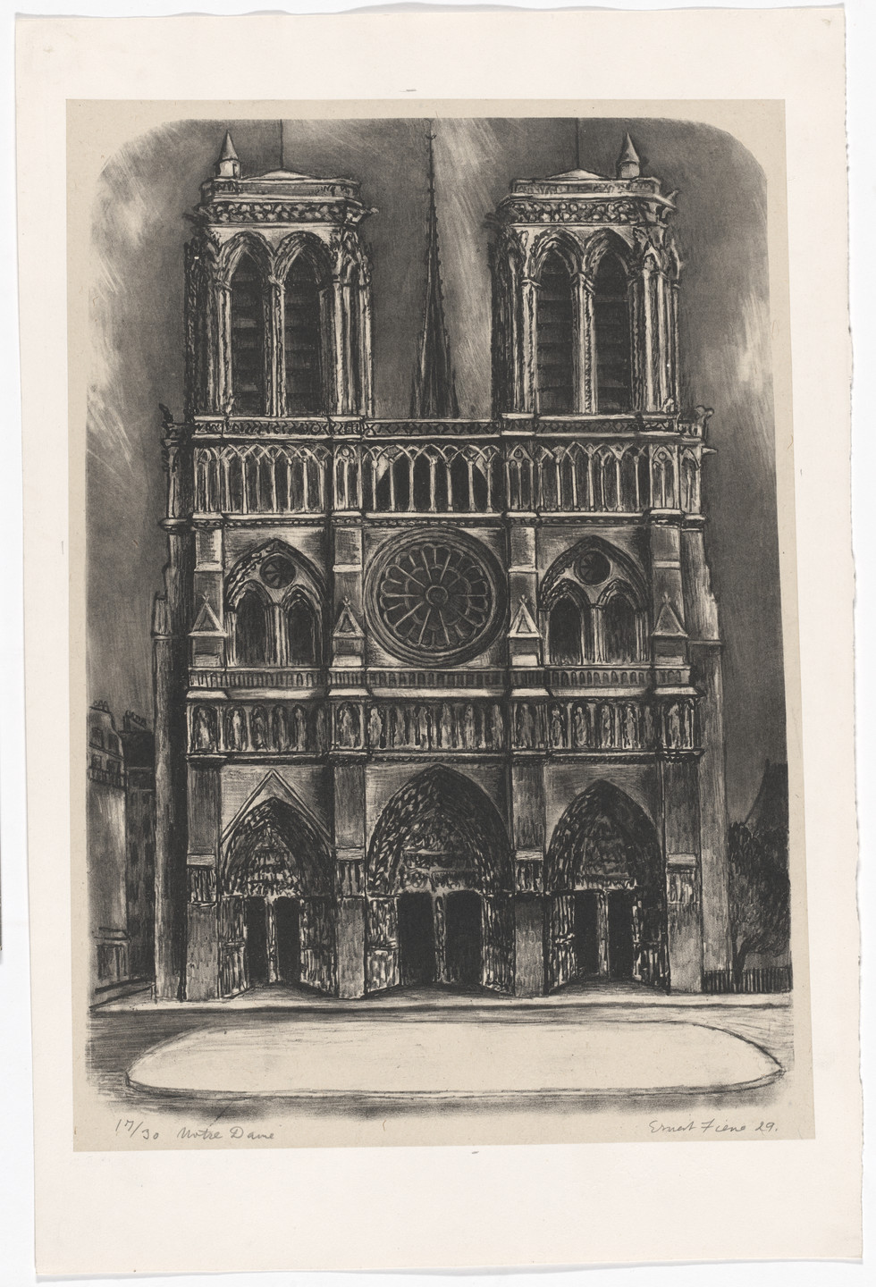 Ernest Fiene. Notre Dame, Paris. 1929