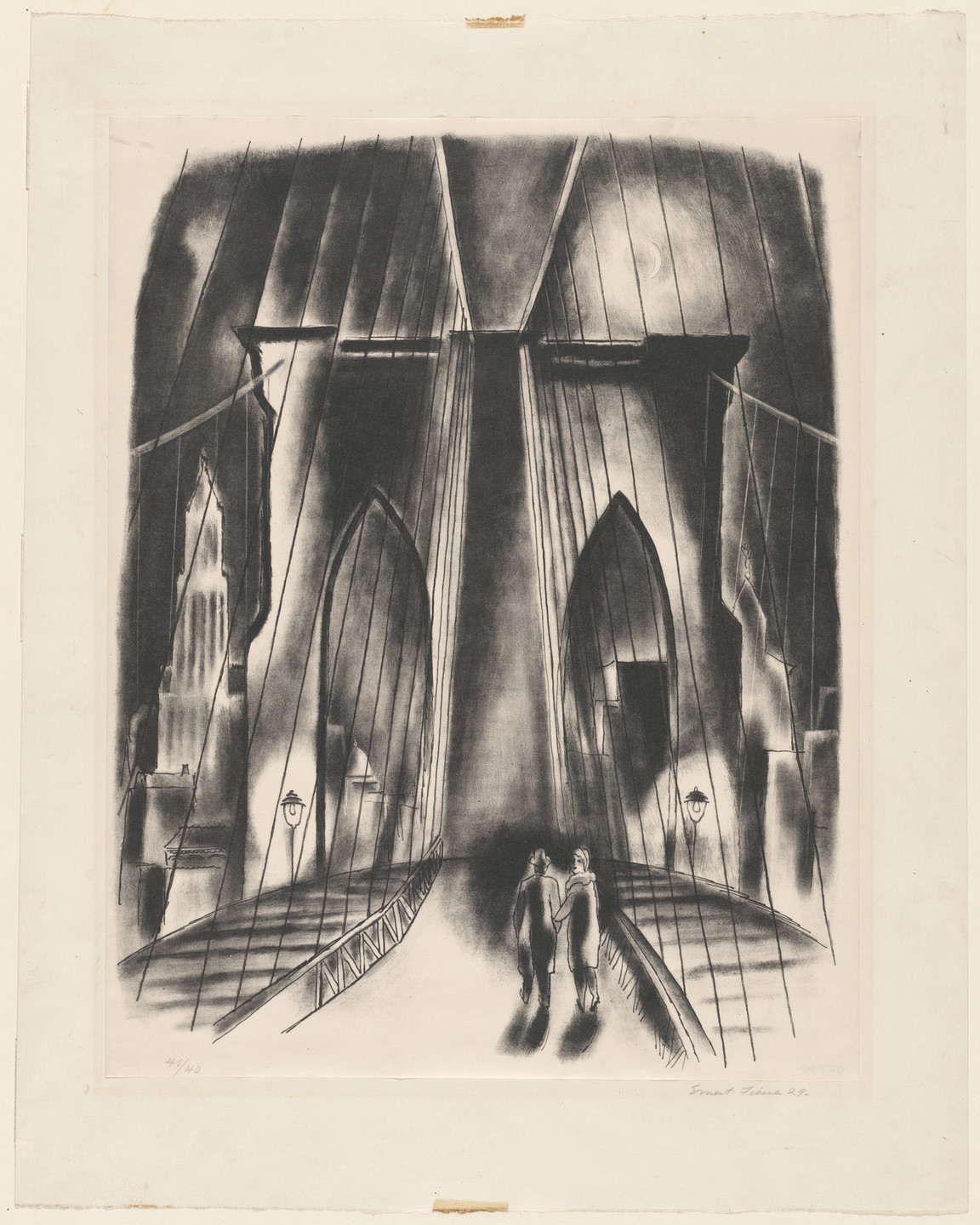 Ernest Fiene. Brooklyn Bridge. 1929