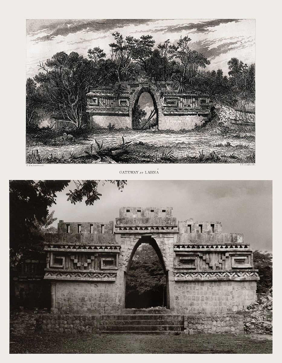 Leandro Katz. Labná Arch, after Catherwood [East Façade]. 1991