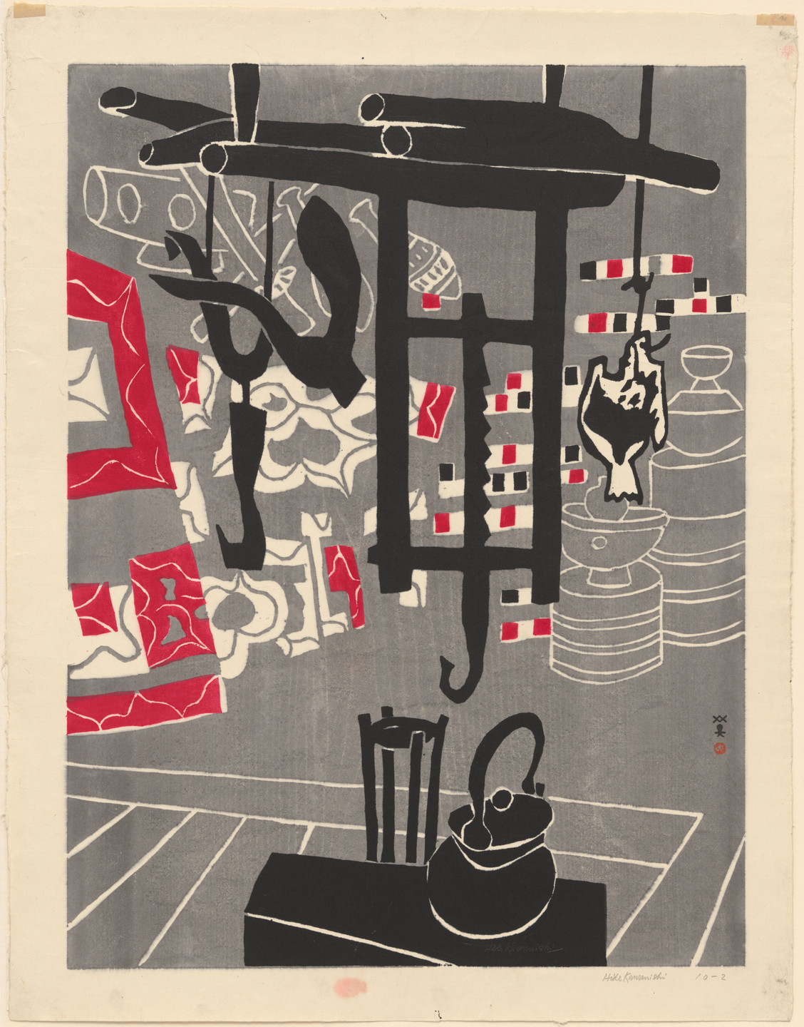 Kawanishi Hide. Interior, Ainu House. n.d.